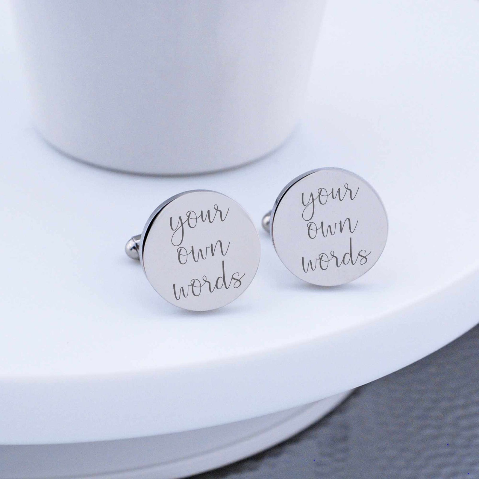 Cufflinks Engraved with Your Own Words