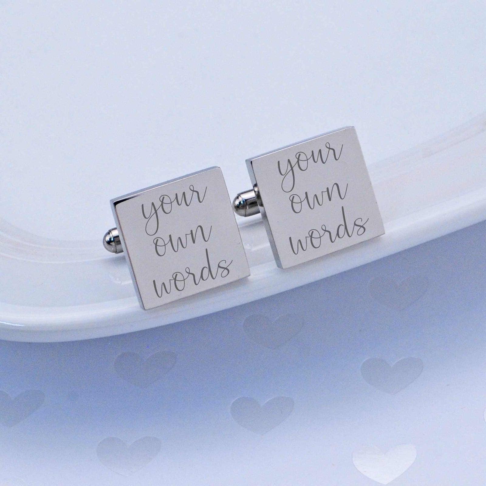 Cufflinks Engraved with Your Own Words
