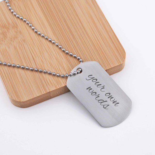 Custom Engraved Military Dog Tag with 30 Necklace - Personalized Dog Tags  for Men, Him