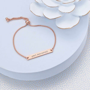 Adjustable Slide Bracelet Engraved with Your Own Words