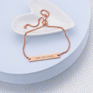 Adjustable Slide Bracelet Engraved with Your Own Words