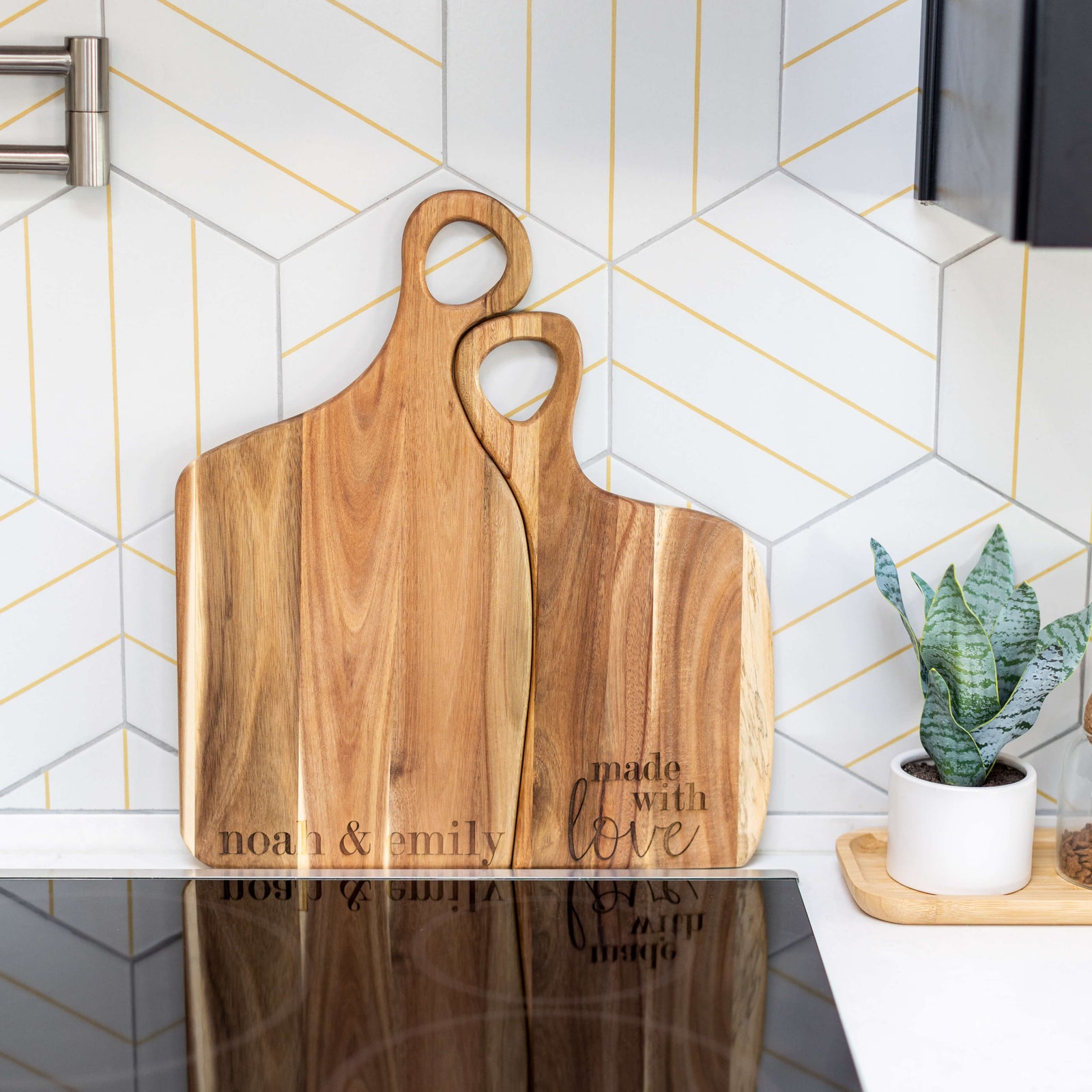 Couple's Nested Cutting Boards Set - Acacia