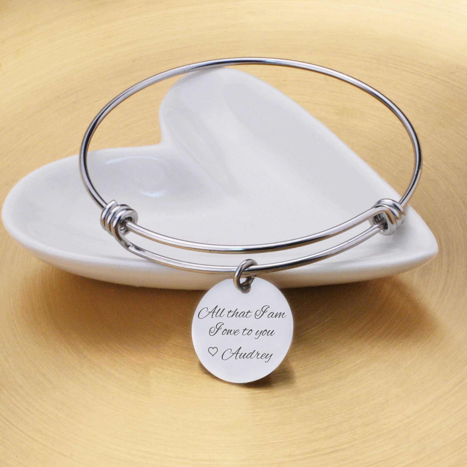 All That I Am I Owe to You - Adjustable Bangle Bracelet