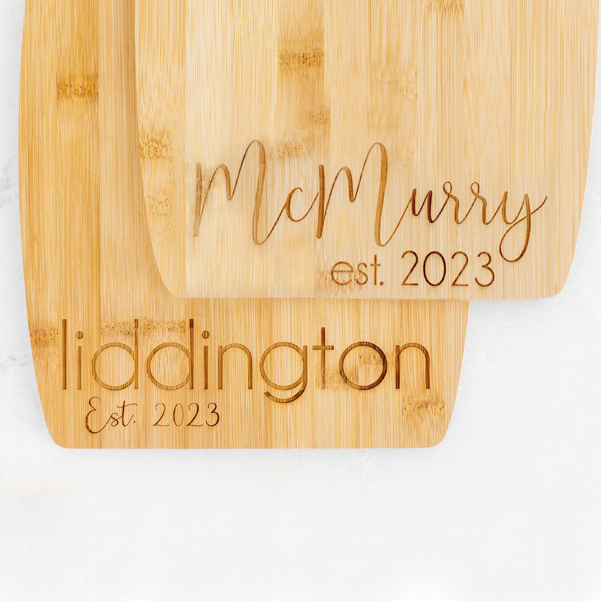 9 x 12 Oval Walnut Cutting Board with Laser Engraved Names and