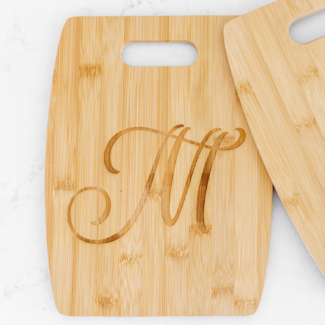 Bamboo Charcuterie Board with Initial - 9 x 12 inches