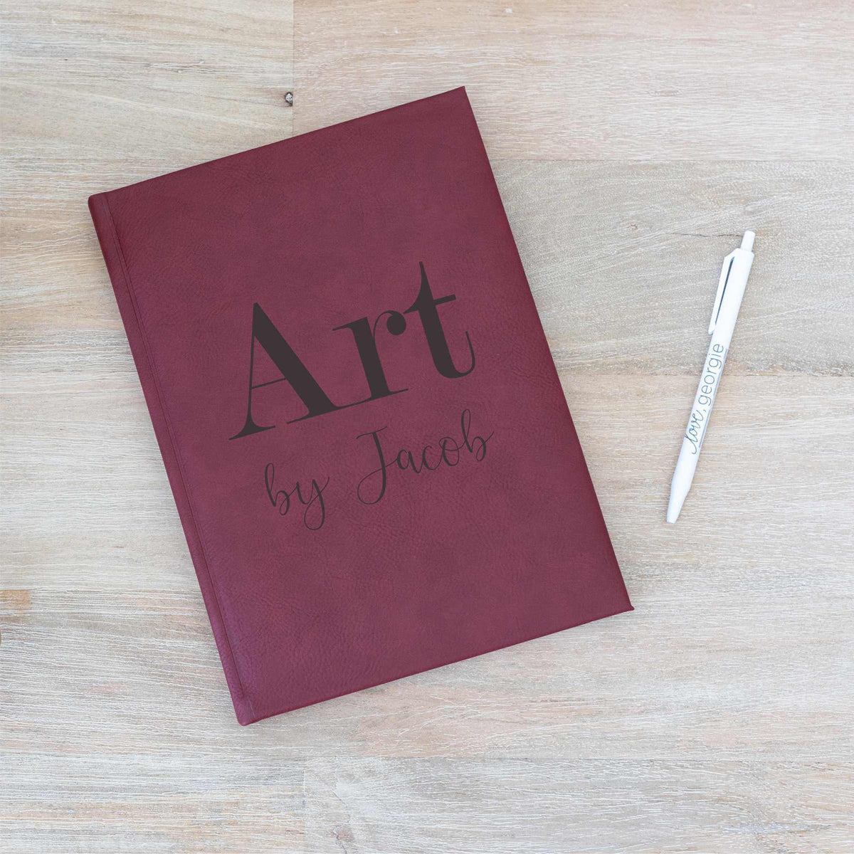 Personalized Sketchbook Ideas and Sketchs Journal Vegan Leather Sketchbook  Personalized Art Notebook Pink Sketchbook With Name 
