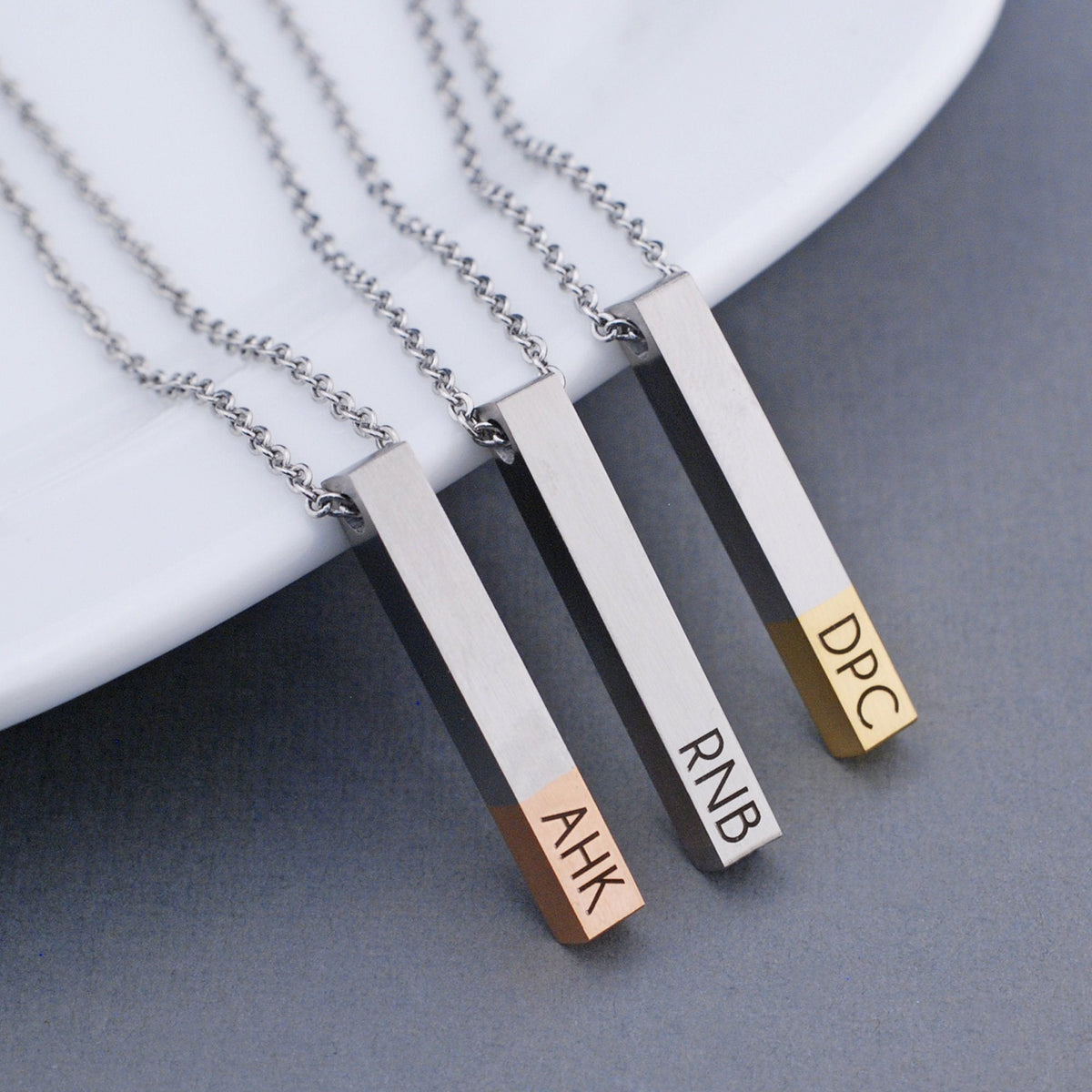 Initials Bar Necklace – Necklace – Love, Georgie