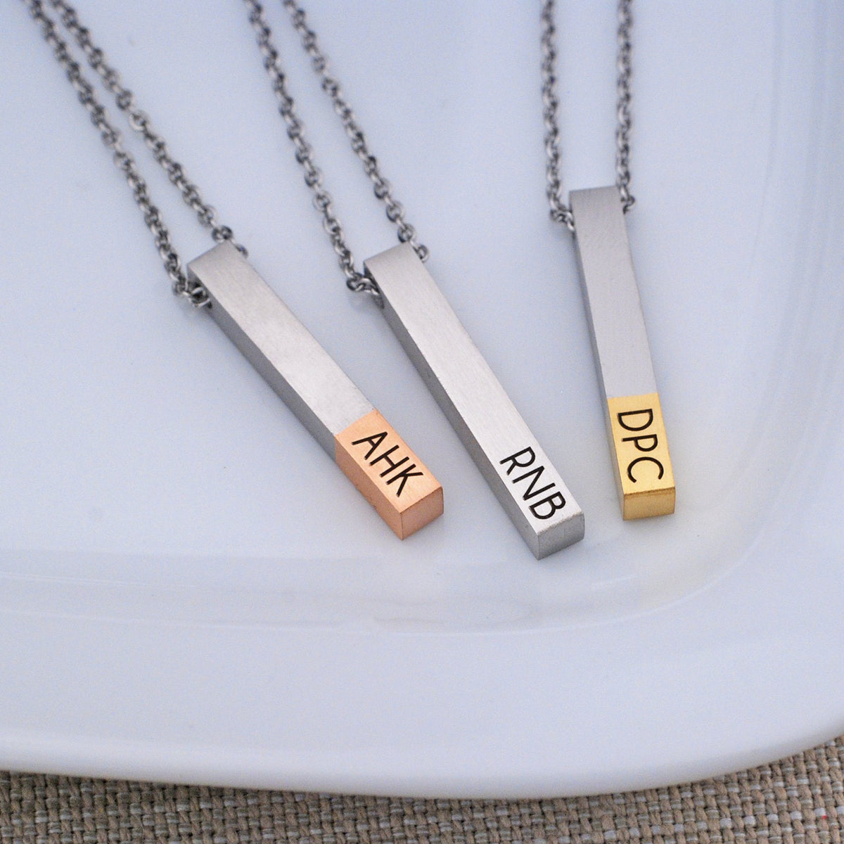 Initials Bar Necklace – Necklace – Love, Georgie