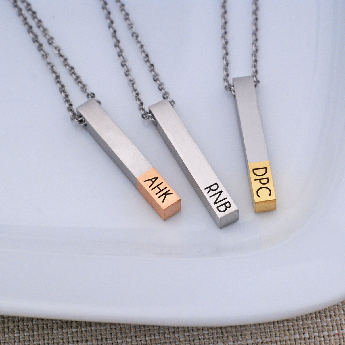 Initials Bar Necklace – Necklace – Love, Georgie