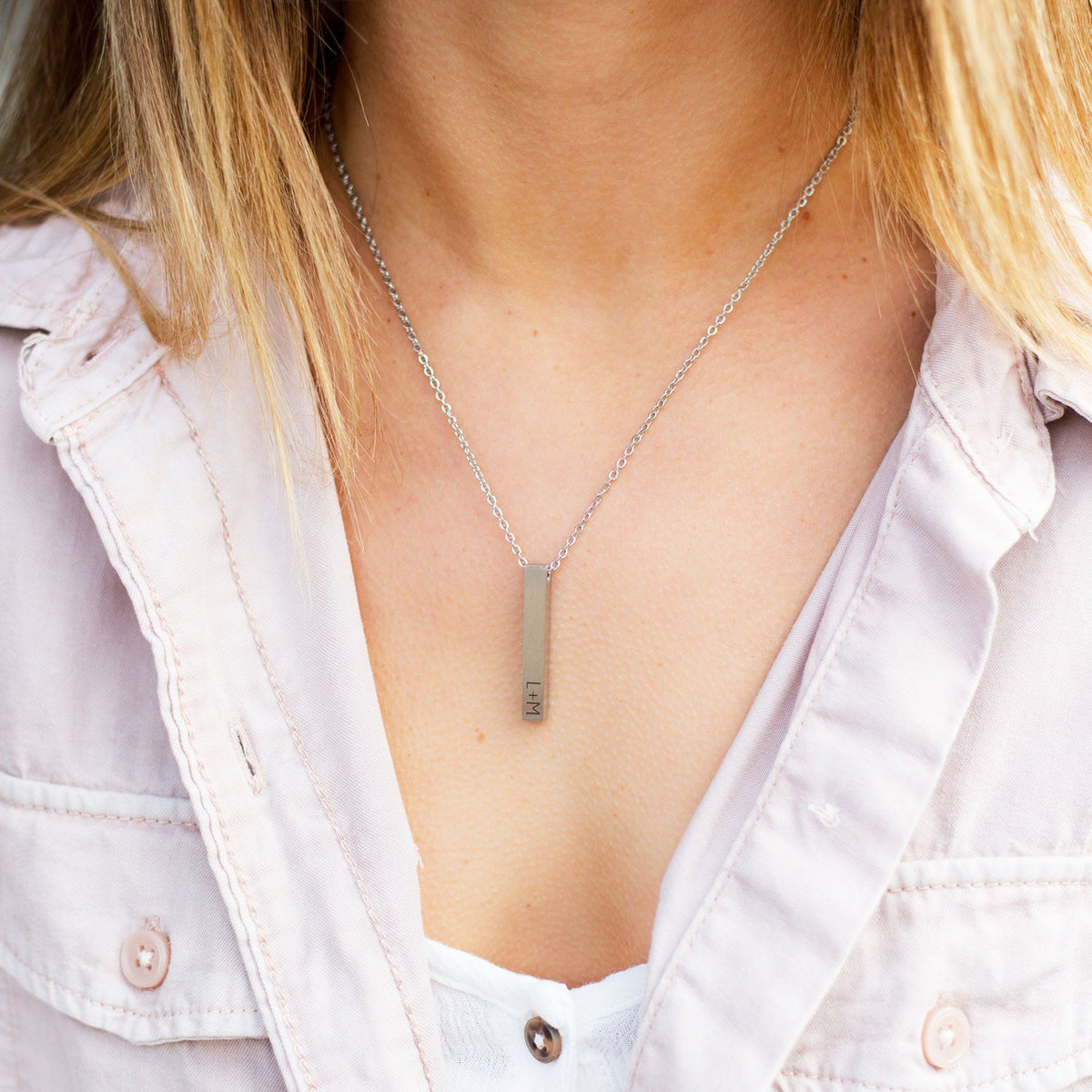 Pet Paw Print Bar Necklace – Necklace – Love, Georgie