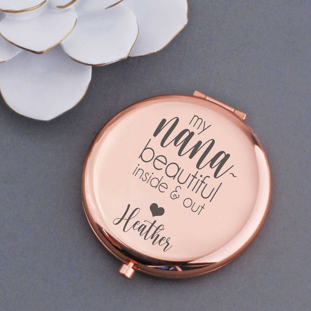 Pocket Mirror Gift for Nana - 'Beautiful Inside & Out' – Pocket Mirror – Love, Georgie