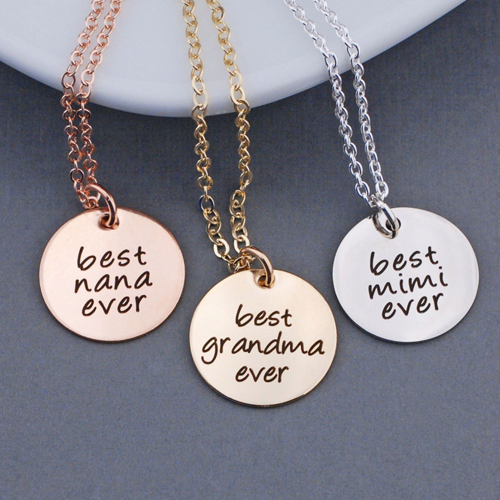 Best Grandma Ever Necklace Engraved Necklace for Grandma Love,