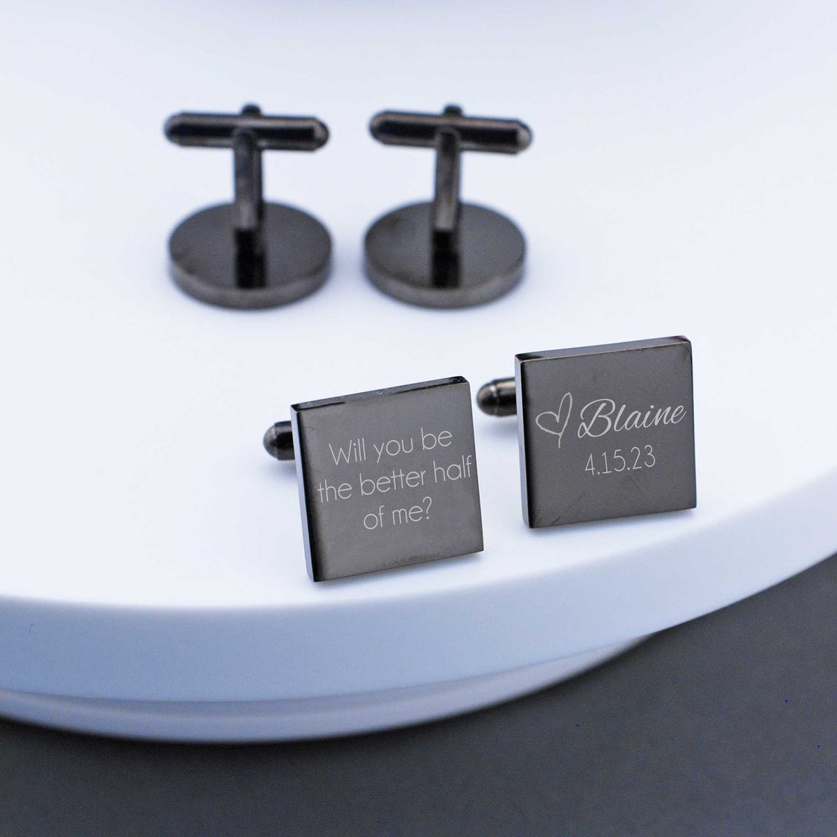 Cufflinks for the Groom - Will You Be The Better Half of Me?