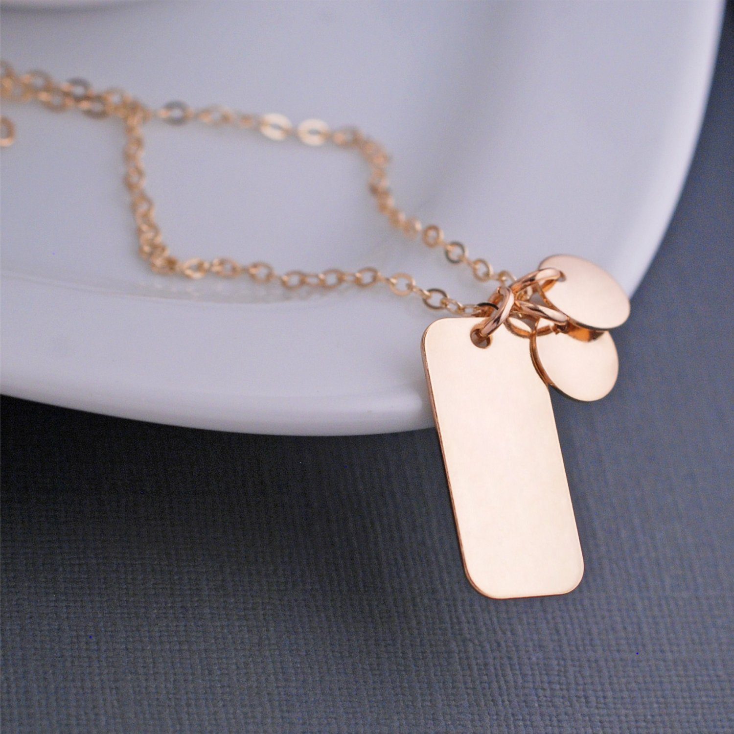Design Your Own Necklace - 1 inch Rectangle – Necklace – georgie designs personalized jewelry