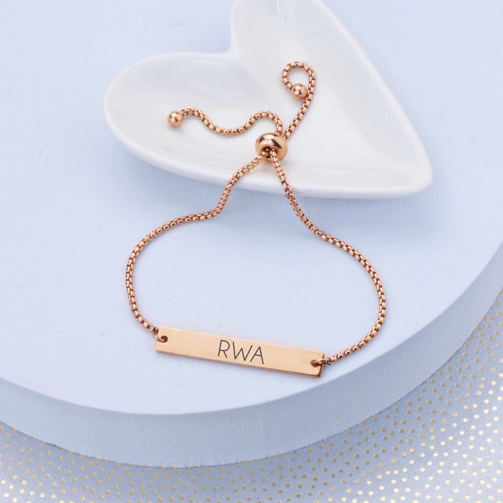 Bridesmaid Monogram - Adjustable Slide Bracelet