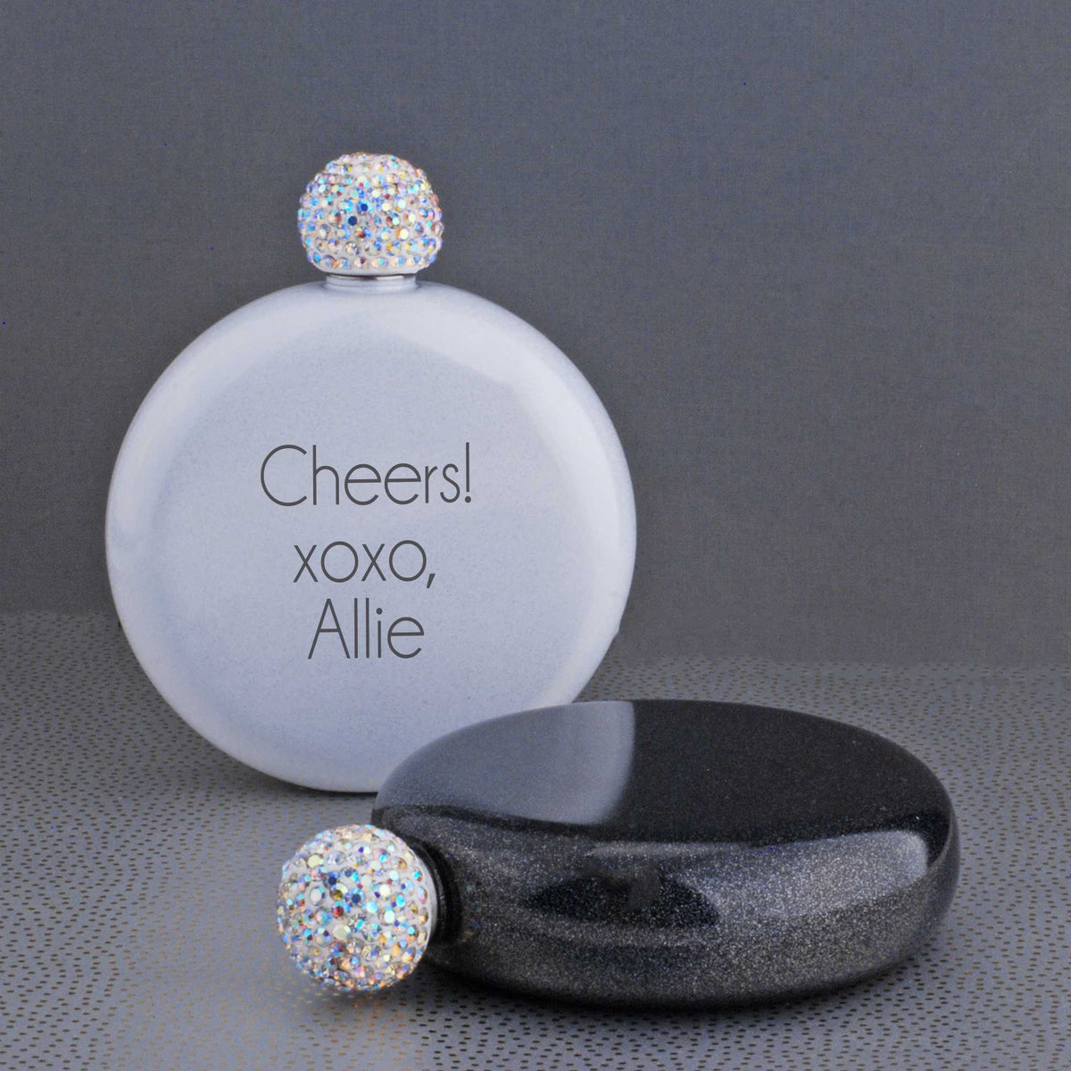 Round Glitter Flask - Cheers to POUR decisions! – Flask – Love, Georgie