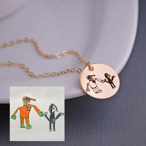 Child's Artwork 3/4 inch Necklace – Necklace – georgie designs personalized jewelry