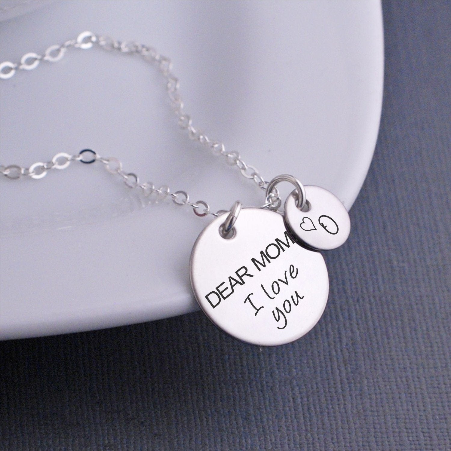Personalised Silver Heart Disc, Engraved Charm, Bag Charm, Message Disc,  Charm for Bag or Jewellery, Personalised Gift Tag, Handbag Charm