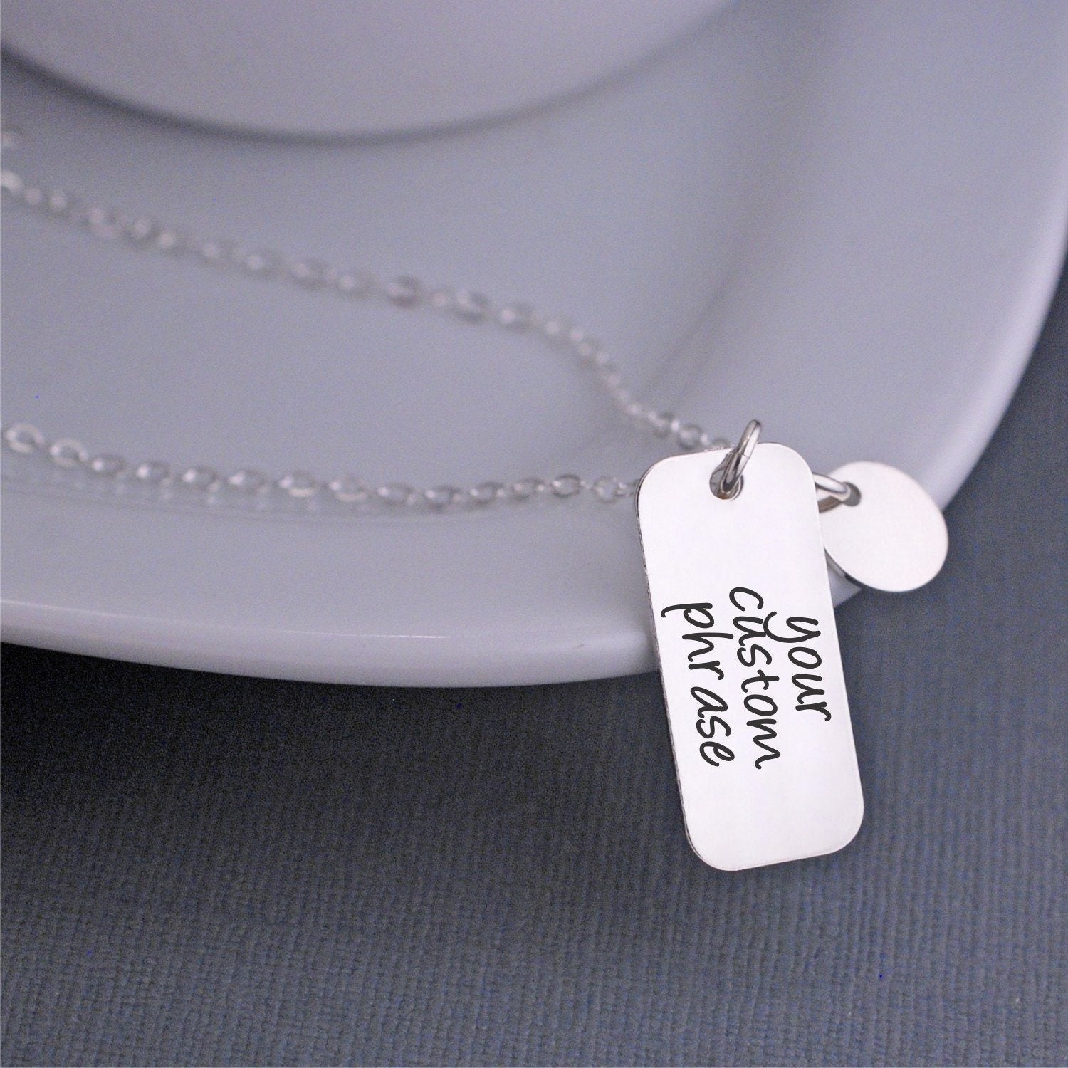 Design Your Own Necklace - 1 inch Rectangle – Necklace – georgie designs personalized jewelry