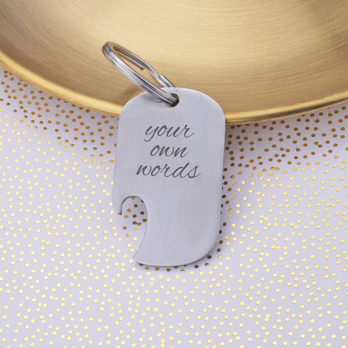 Bottle Opener Keychain Engraved with Your Own Words