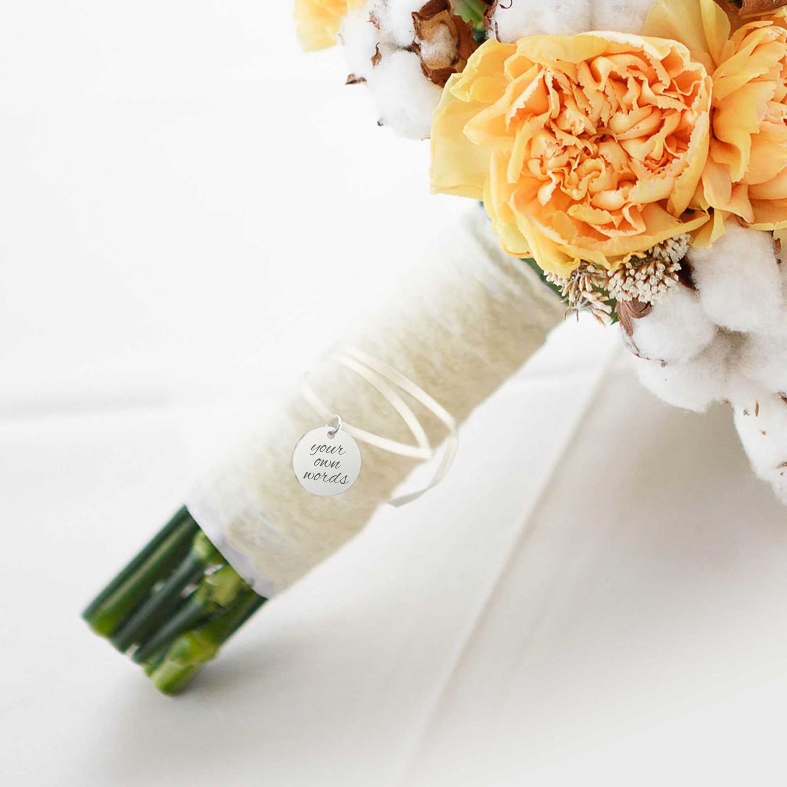 Memorial Wedding Bouquet Charm Engraved with Your Own Words