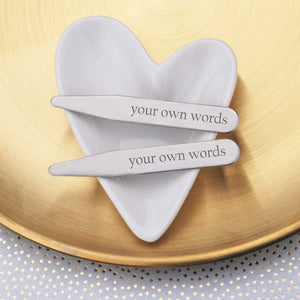 Collar Stays Engraved with Your Own Words