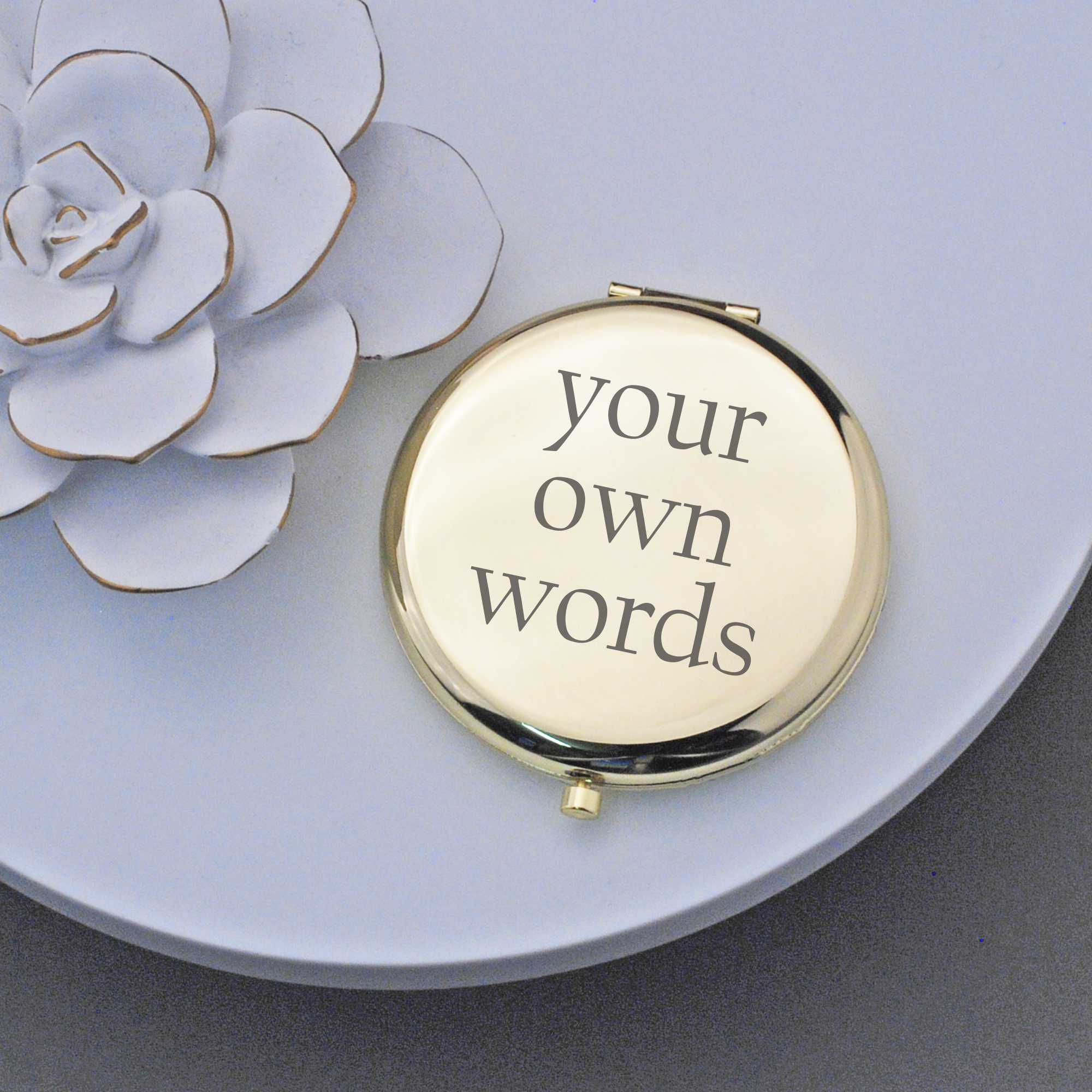 Compact Mirror Engraved with Your Own Words
