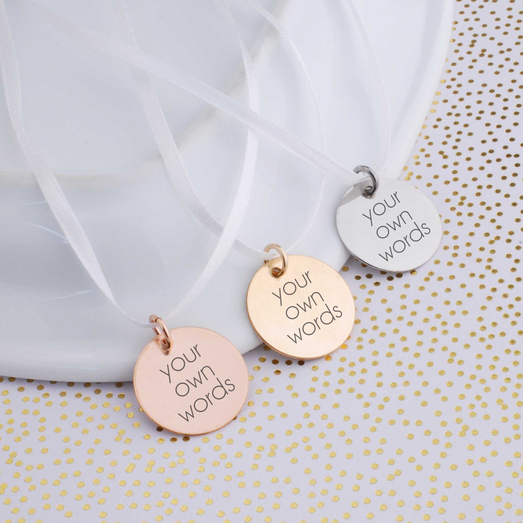Memorial Wedding Bouquet Charm Engraved with Your Own Words