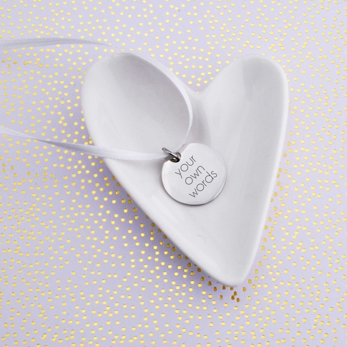 Memorial Wedding Bouquet Charm Engraved with Your Own Words