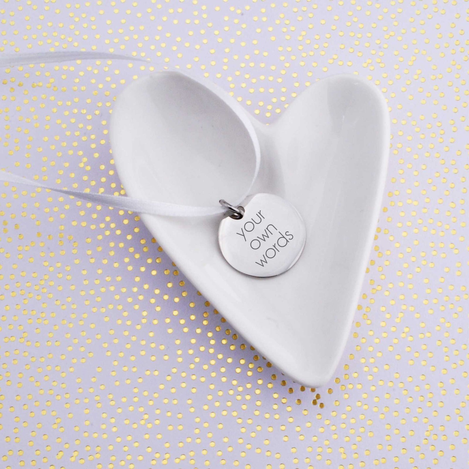 Memorial Wedding Bouquet Charm Engraved with Your Own Words