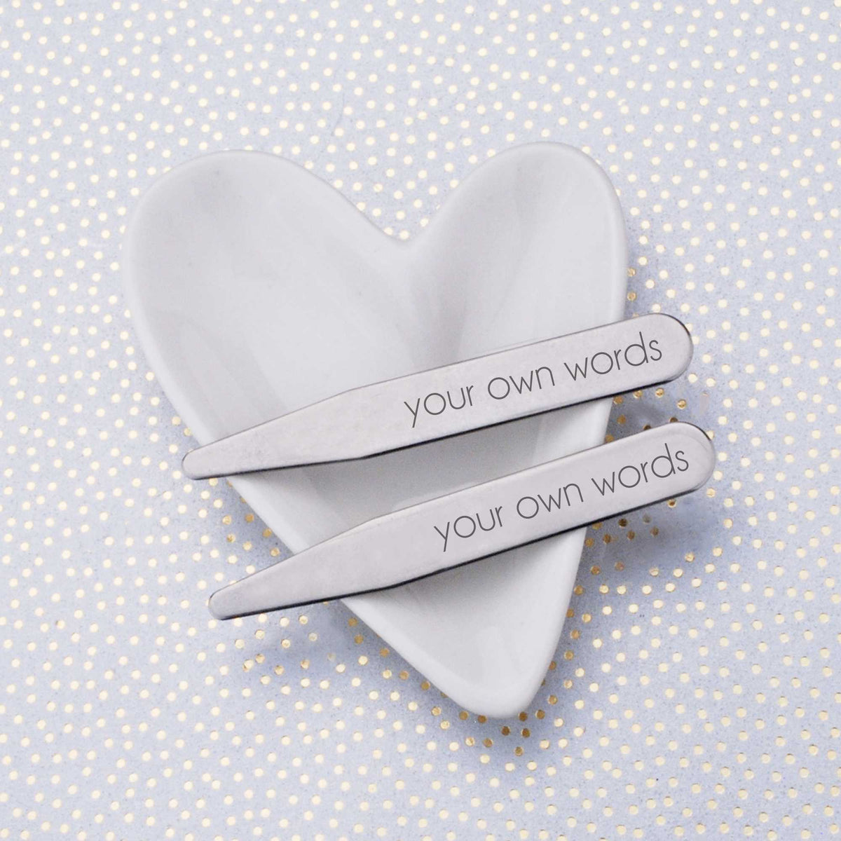 Collar Stays Engraved with Your Own Words