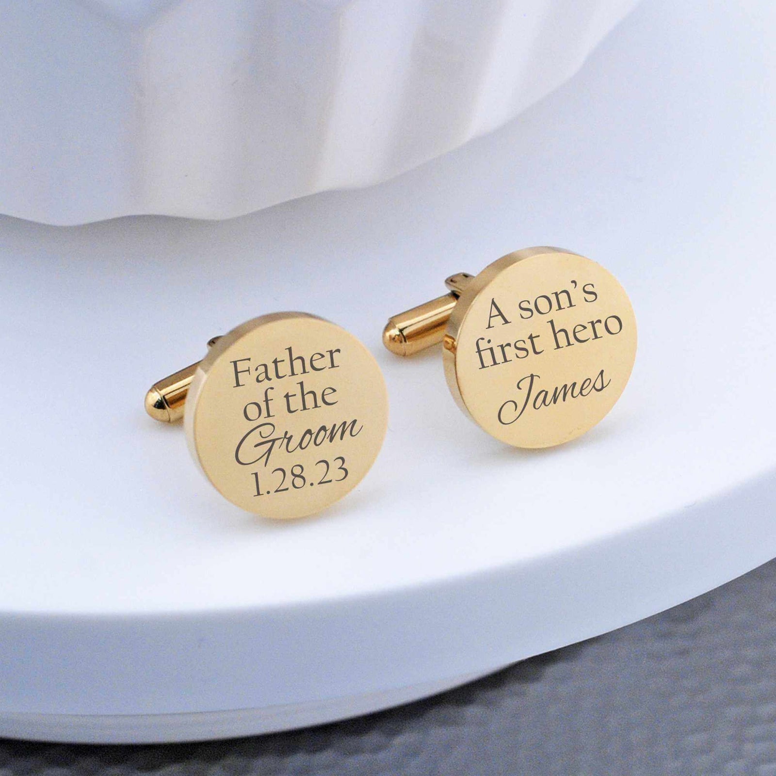 A Son's First Hero - Father of the Groom Cufflinks