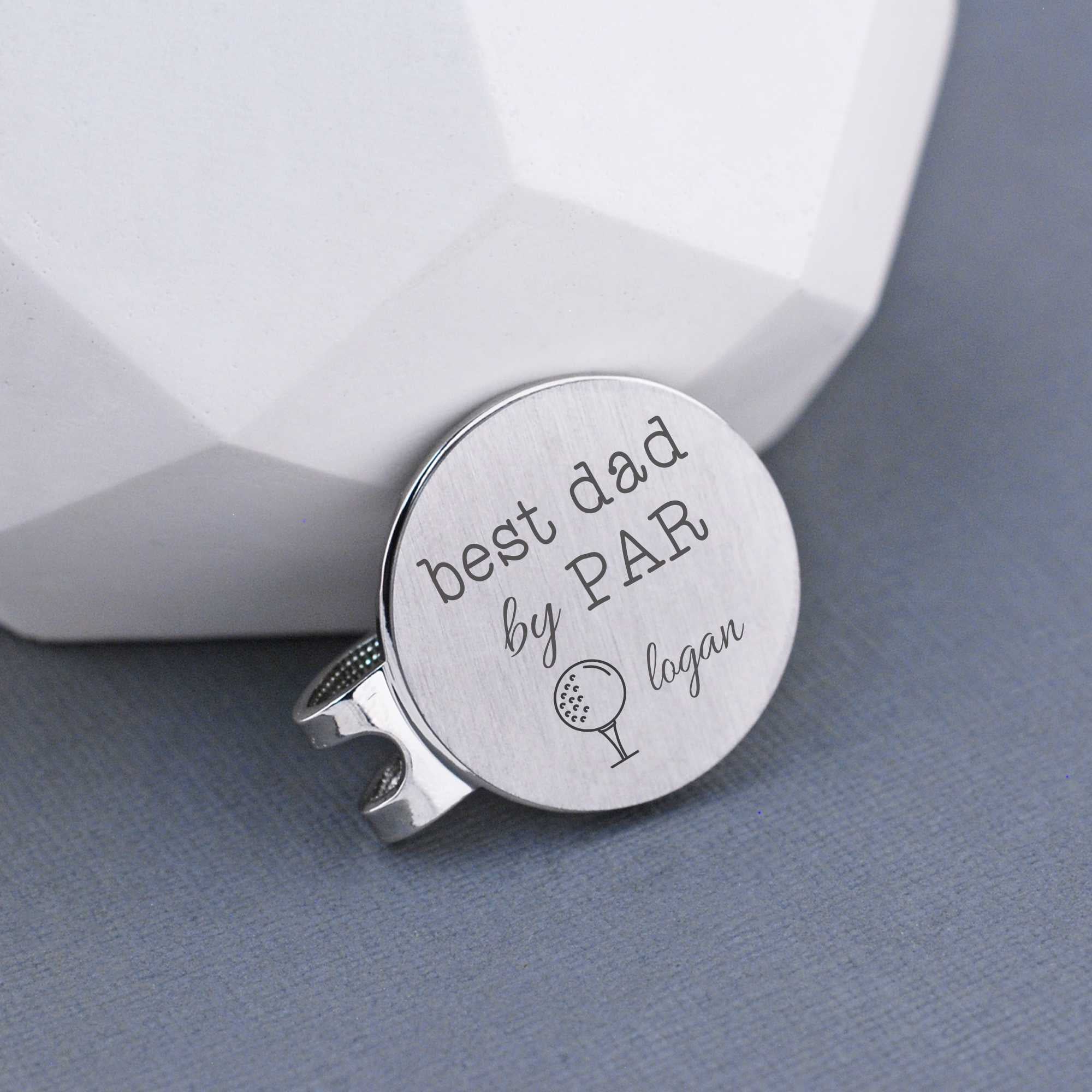 Custom online Anniversary Golf Ball Marker, Golf Puck Bag with Engraved Initials and Anniversary Year, Real Engraved Quarter