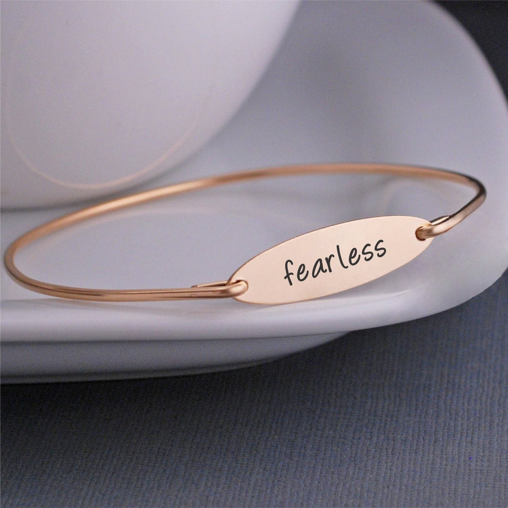 Fearless Brave Not Afraid Bracelet Inspirational Message Chemo