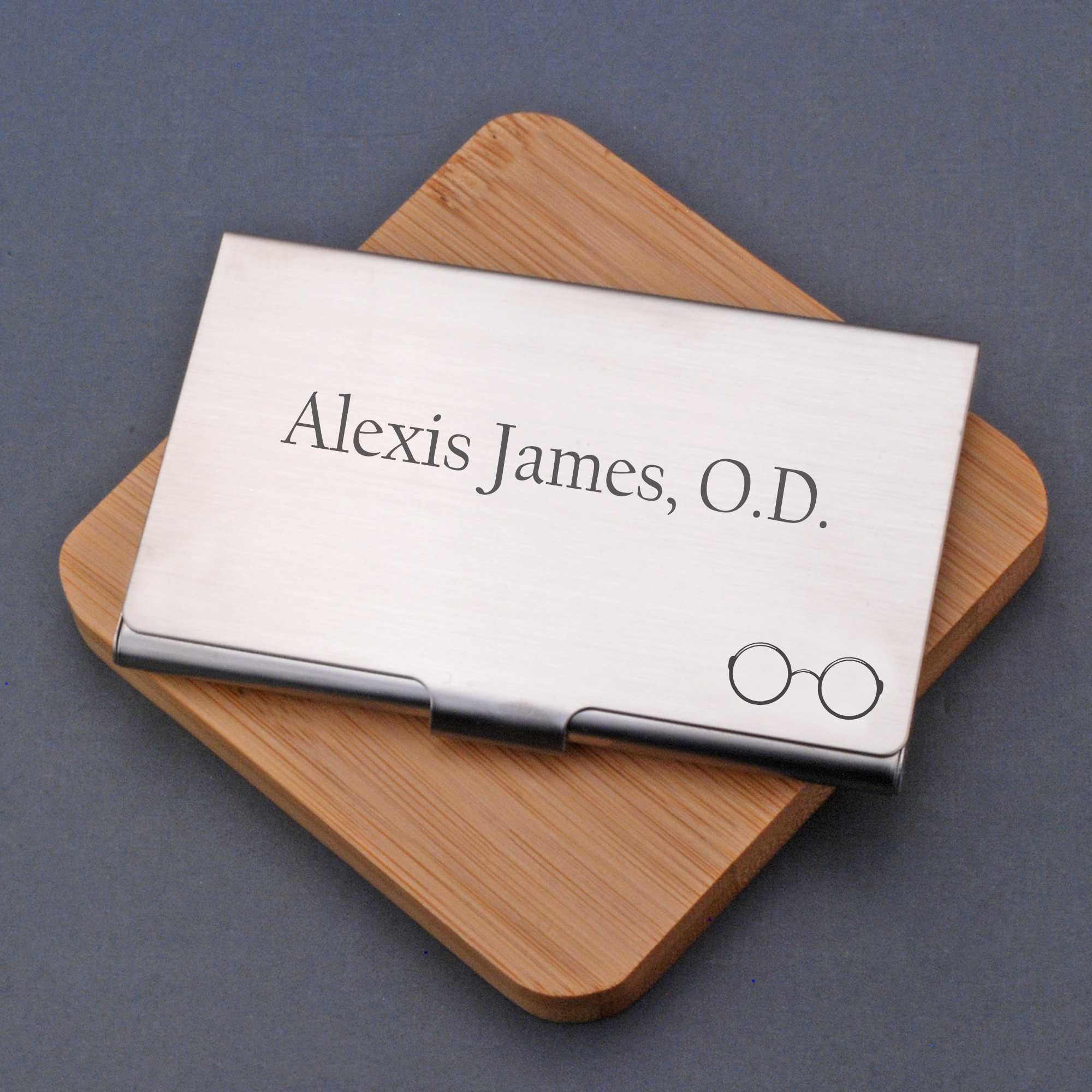 Custom Business Card Case for Eye Doctor Custom Business Card Case for Eye Doctor