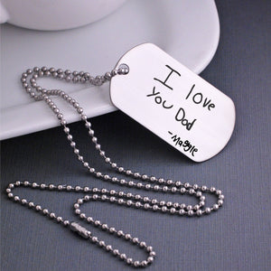 Custom Handwriting Dog Tag Necklace – Necklace – Love, Georgie