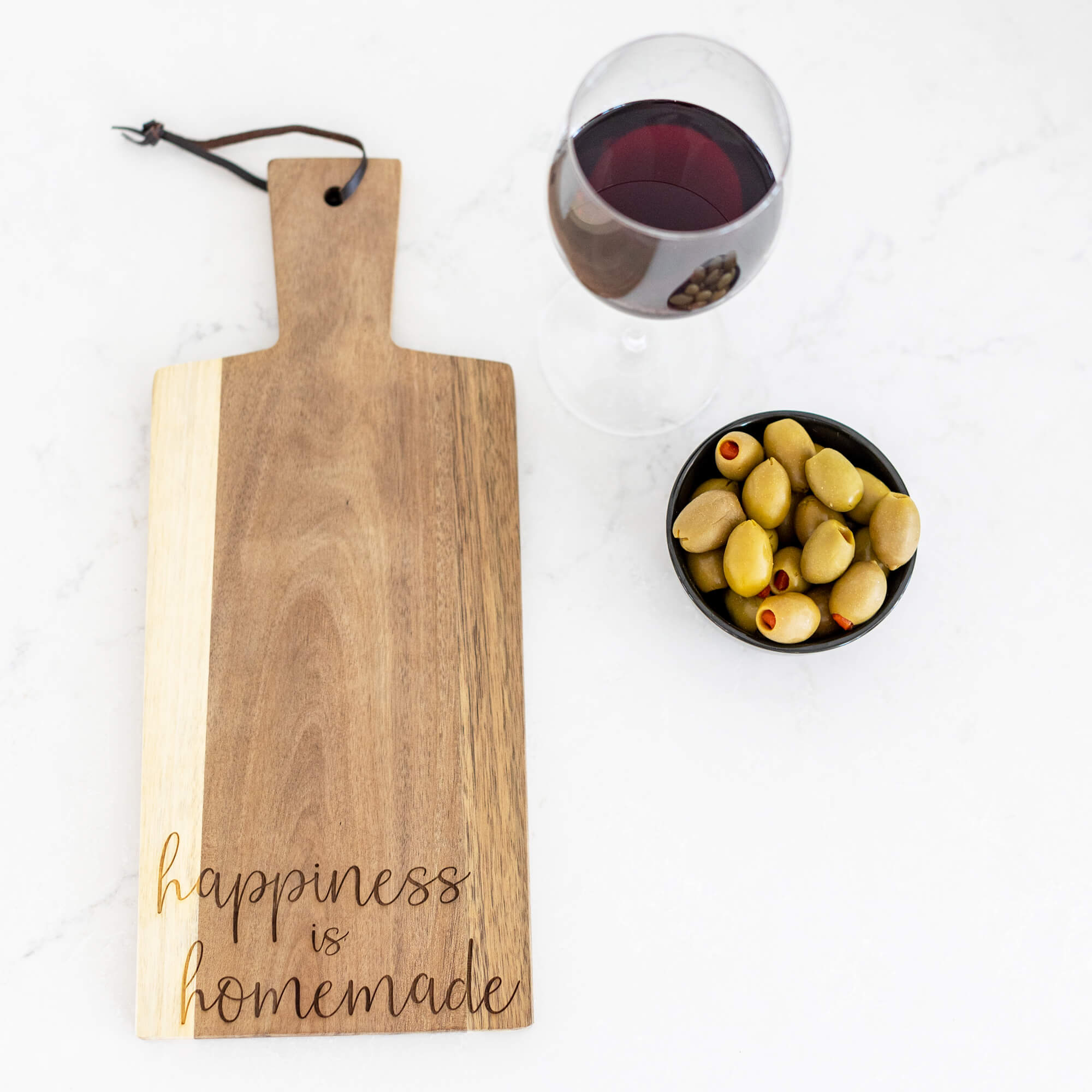 6.25 x 15 Acacia Wood Serving Board - Happiness is Homemade