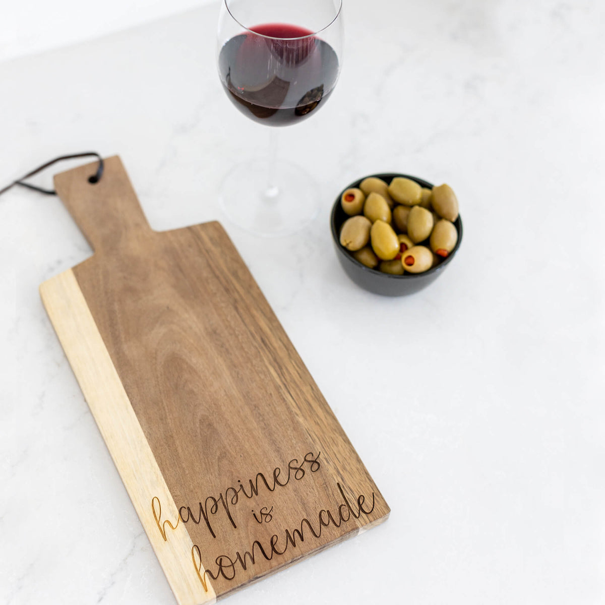 6.25 x 15 Acacia Wood Serving Board - Happiness is Homemade