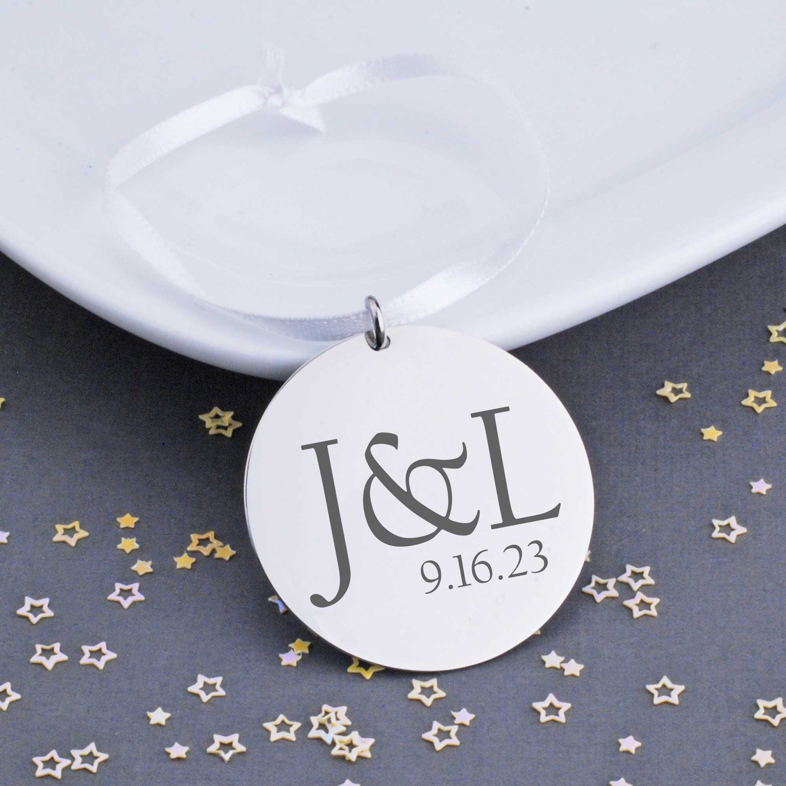 Tree Ornament - Wedding Initials and Date – Ornament – Love, Georgie