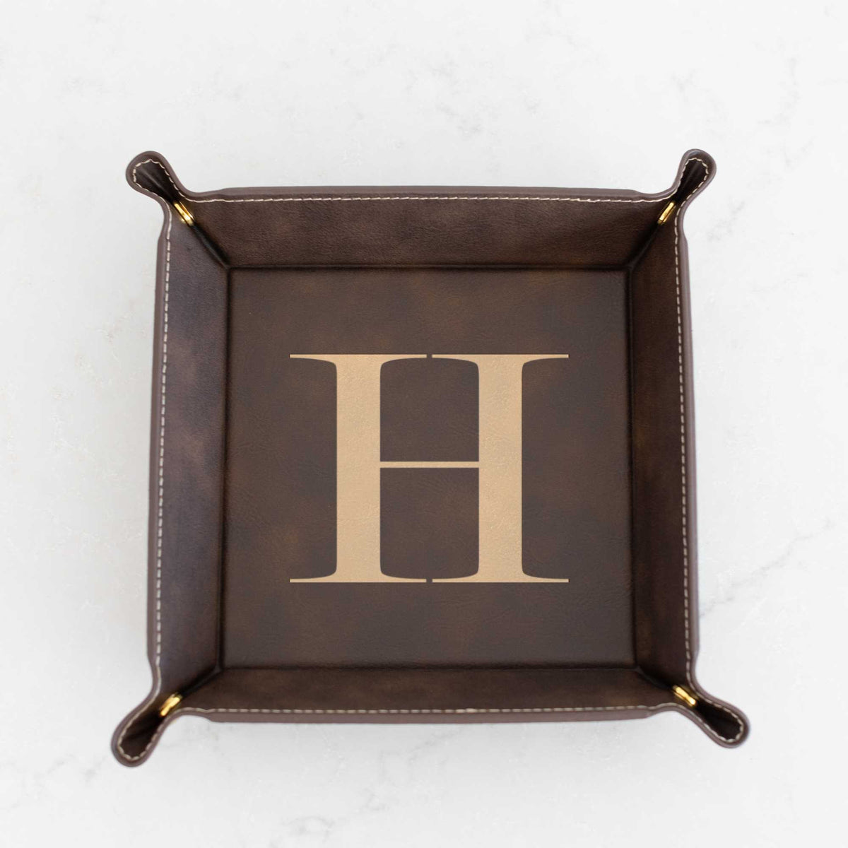 Personalized Vegan Leather Valet Tray