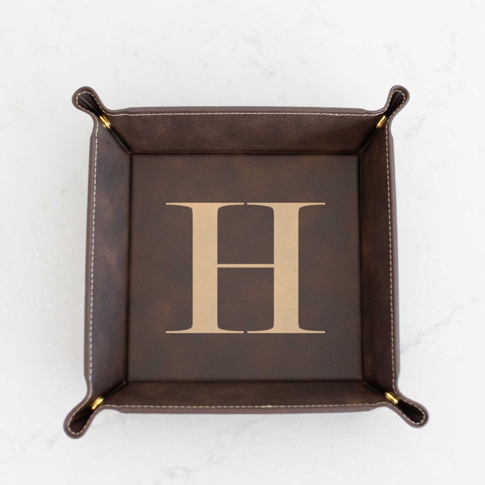 Personalized Vegan Leather Valet Tray