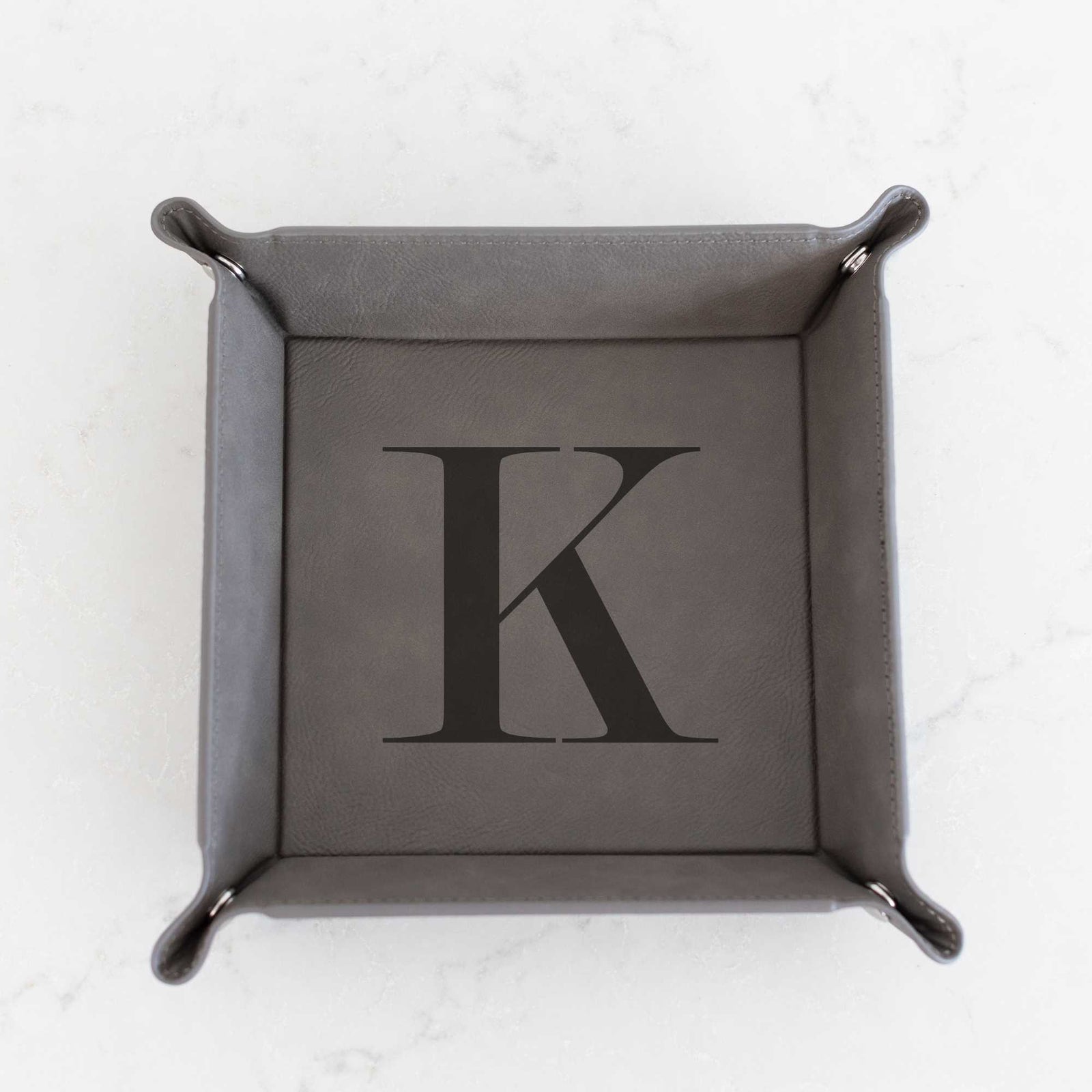 Personalized Vegan Leather Valet Tray