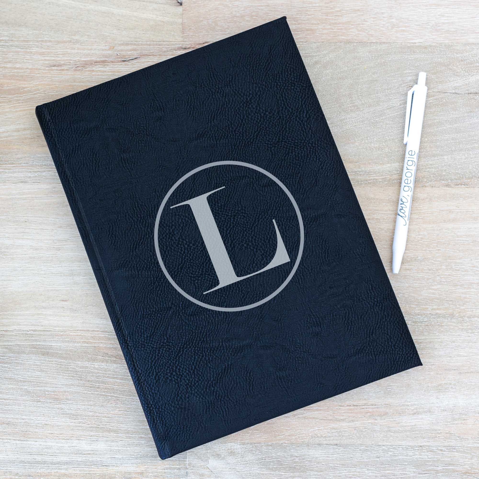 Personalized Vegan Leather Journal - Initial