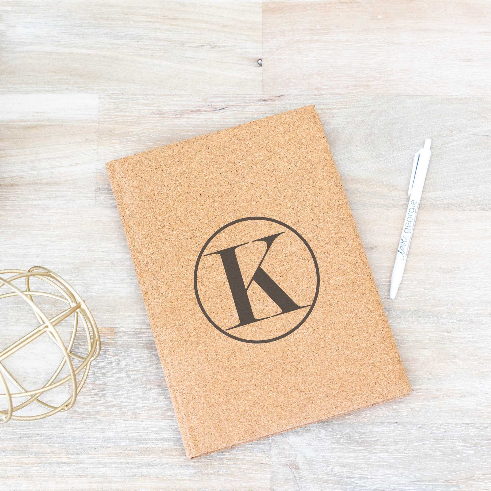 Personalized Vegan Leather Journal - Initial