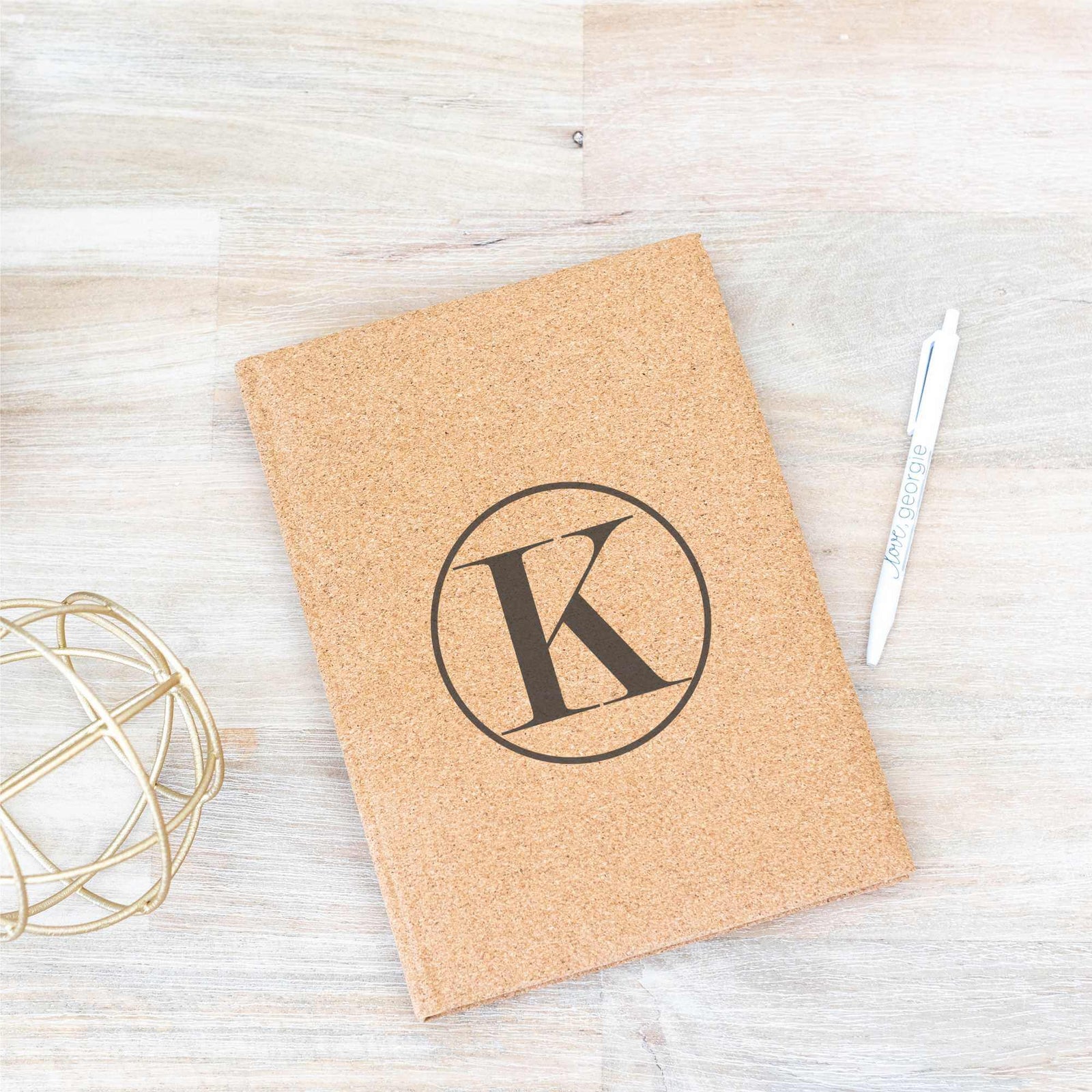 Vegan Leather Sketchbook with Initial