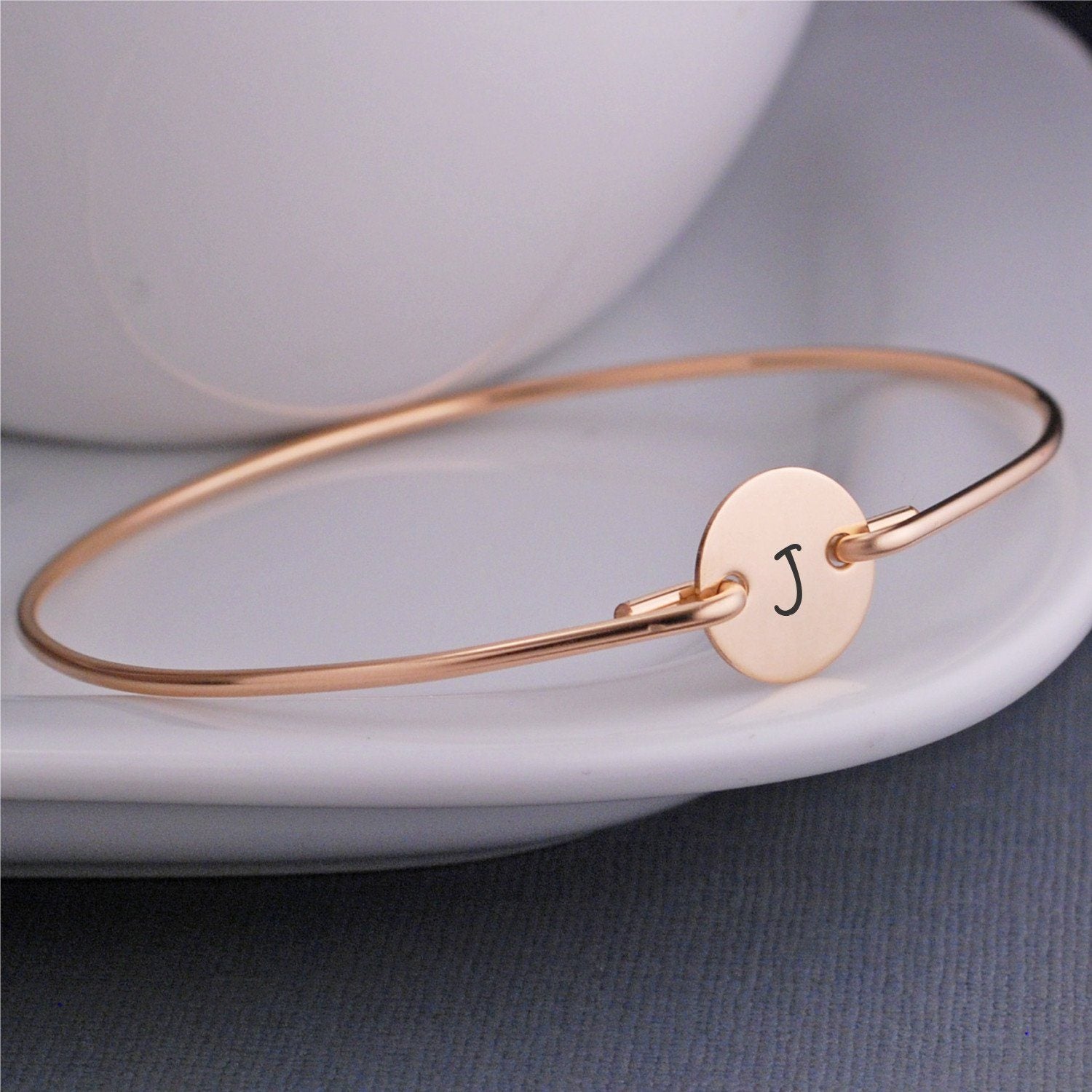 Single Initial Bangle Bracelets – bracelet – Love, Georgie
