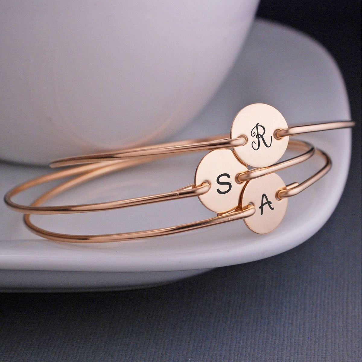 Single Initial Bangle Bracelets – bracelet – Love, Georgie