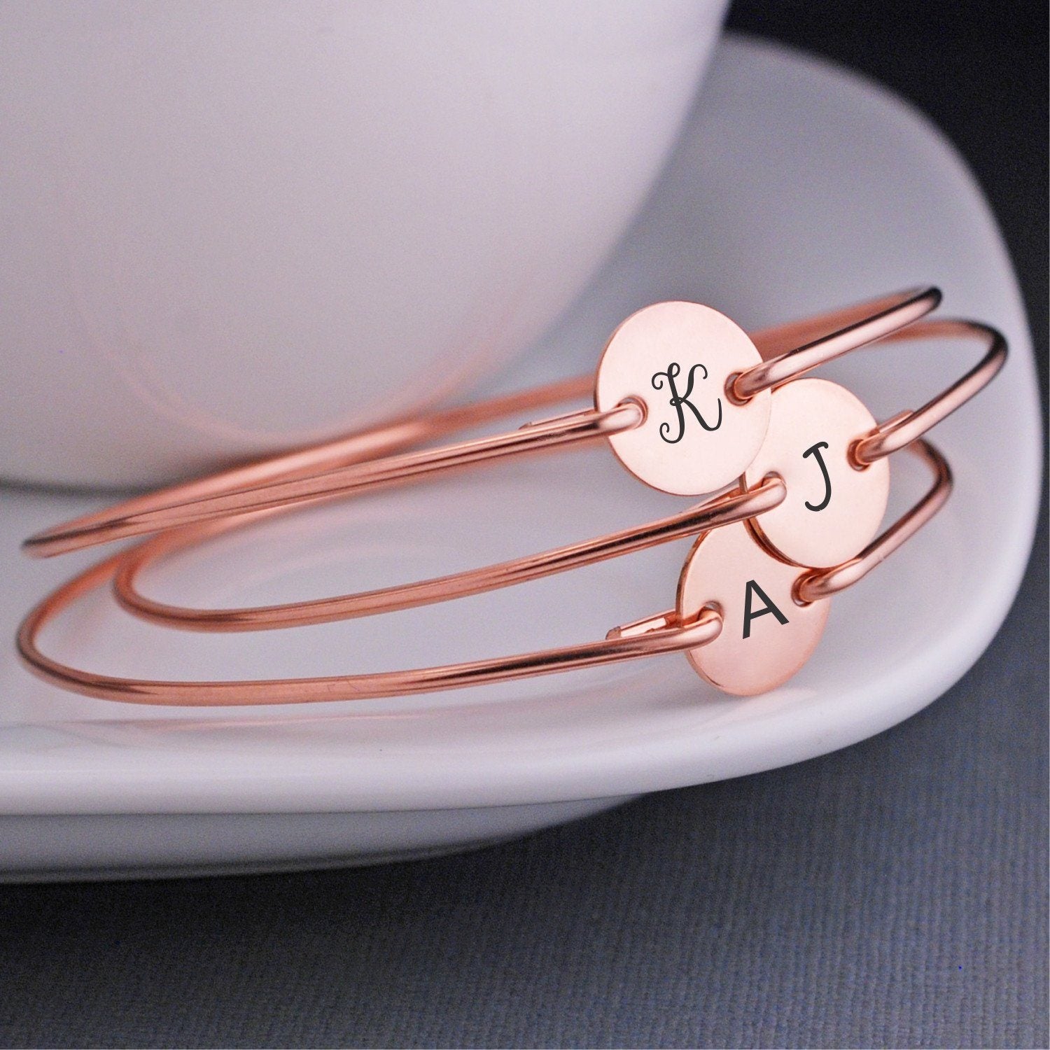 Single Initial Bangle Bracelets – bracelet – Love, Georgie