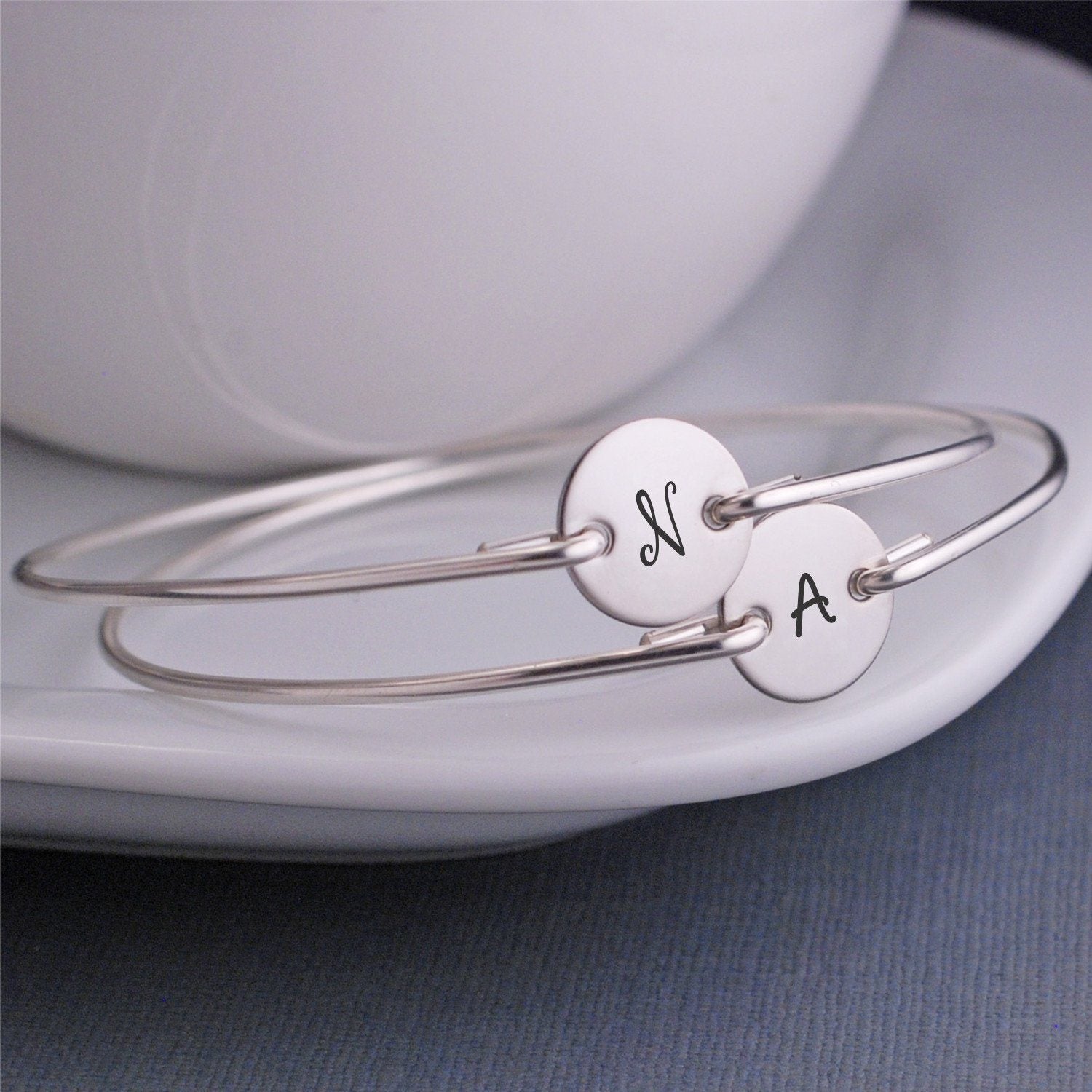 Single Initial Bangle Bracelets – bracelet – Love, Georgie
