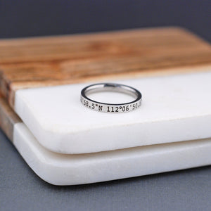 Latitude Longitude Ring - 3mm – Ring – Love, Georgie
